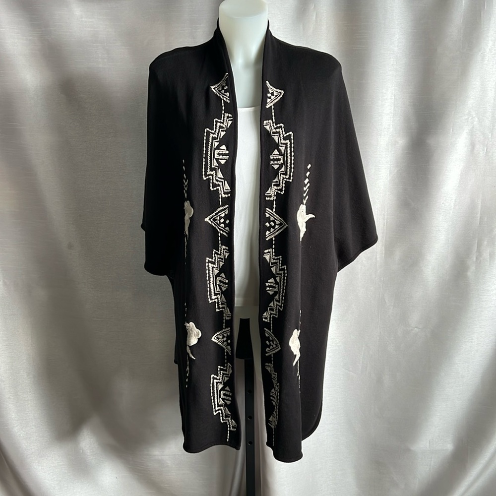 Caite embroidered poncho